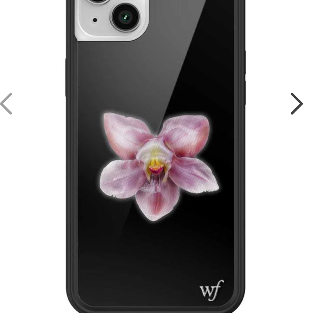 Wildflowers Black Case with Pink Orchid Design
